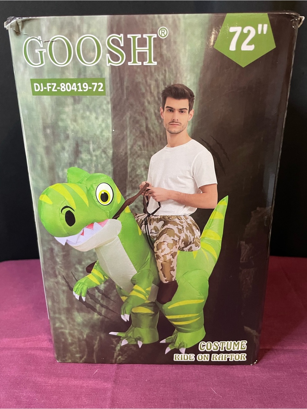 GOOSH Green Ride-On Raptor Costume